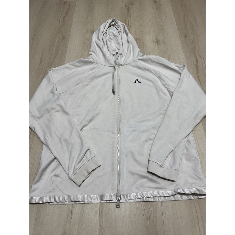 Air Jordan Hoodie Mens Size XL Off White Nike Zip Up Signature Jumpman Sweater